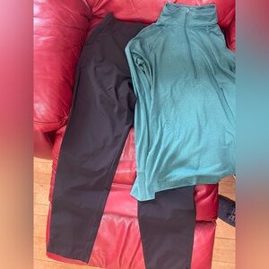 Women’s EDDIE BAUER athletic pants and base layer shirt.
